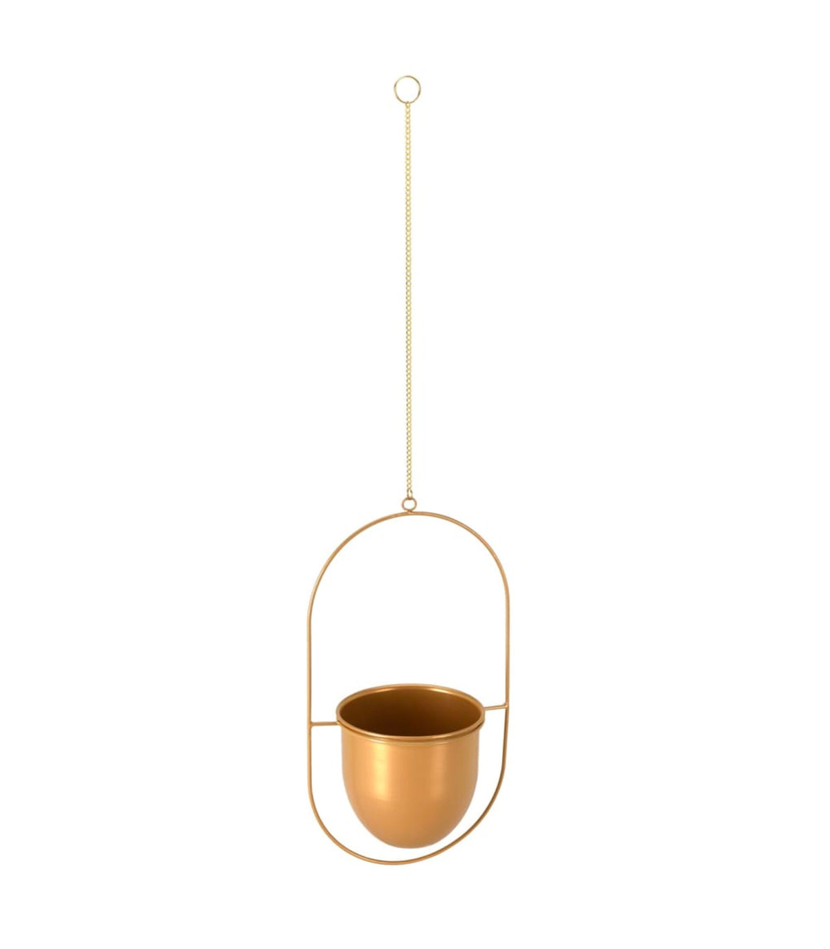 wadiga Cache-pot suspendu en métal doré 20.5x15x39cm