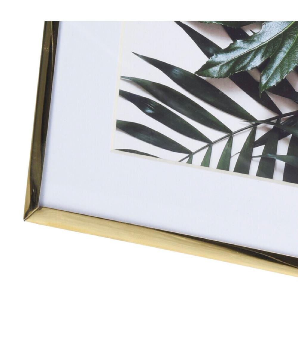 Wadiga Cadre Photo à Poser En Métal Doré Et Verre 20.8x15.5x1cm