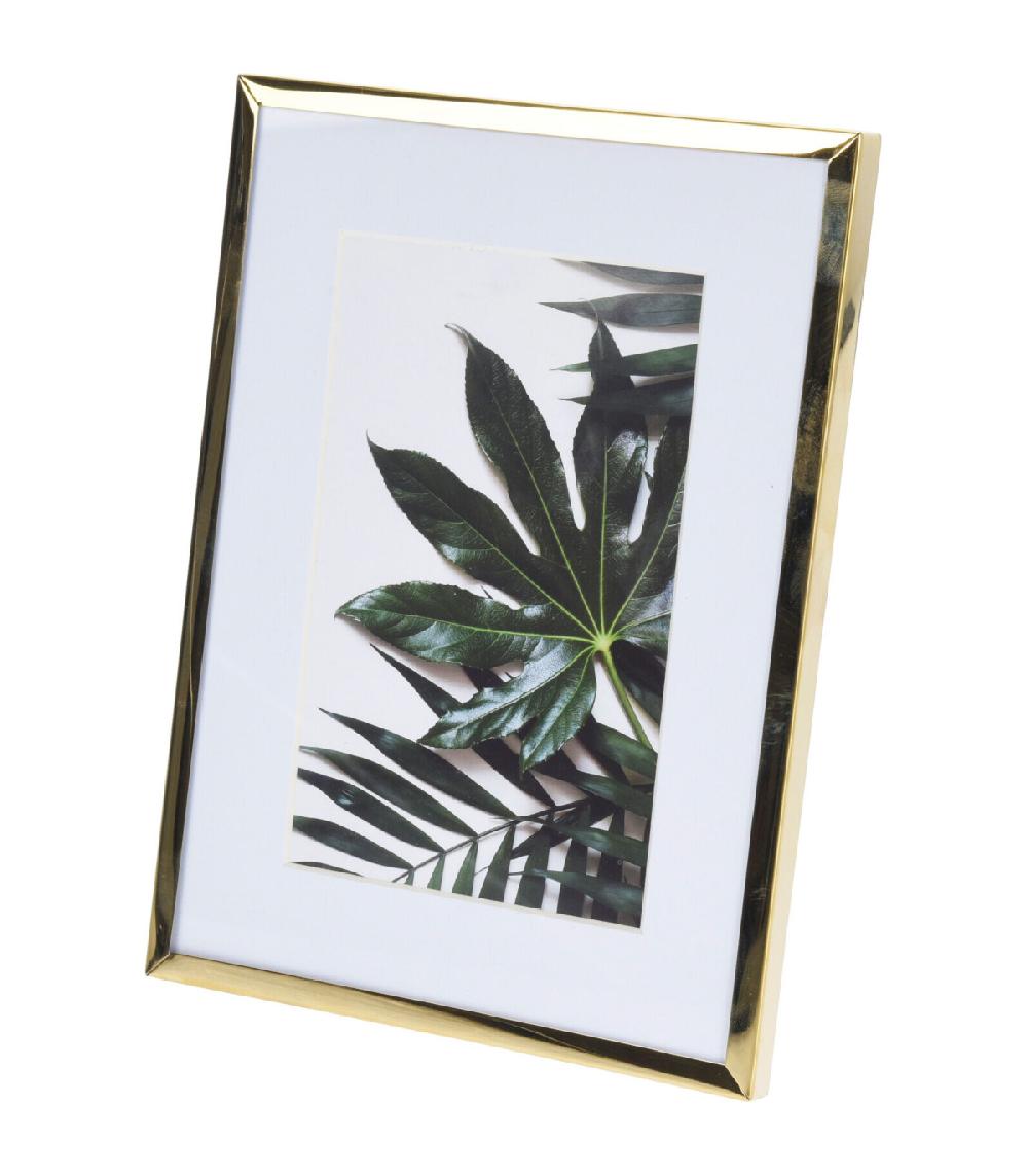 wadiga Cadre photo à poser en métal doré et verre 20.8x15.5x1cm