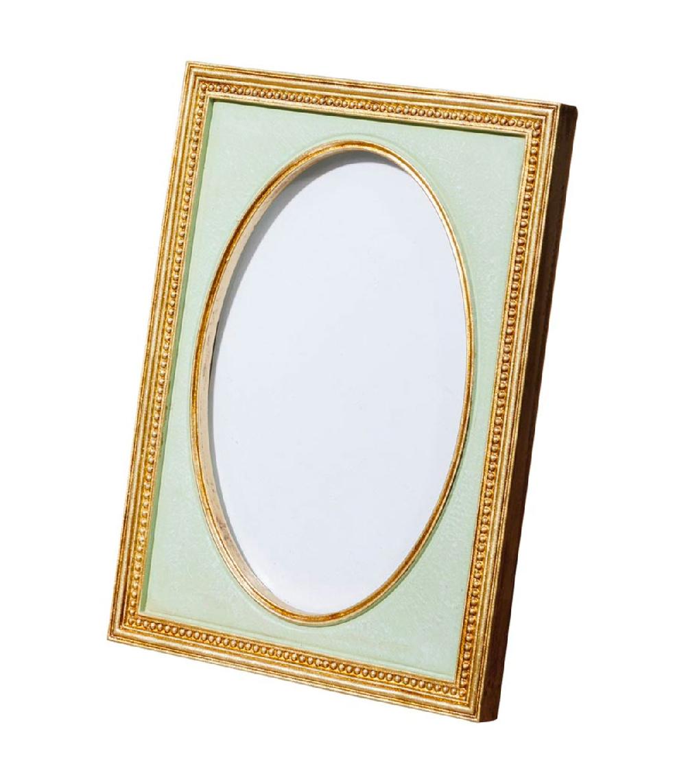 wadiga Cadre photo à poser vert menthe et doré 19x14cm