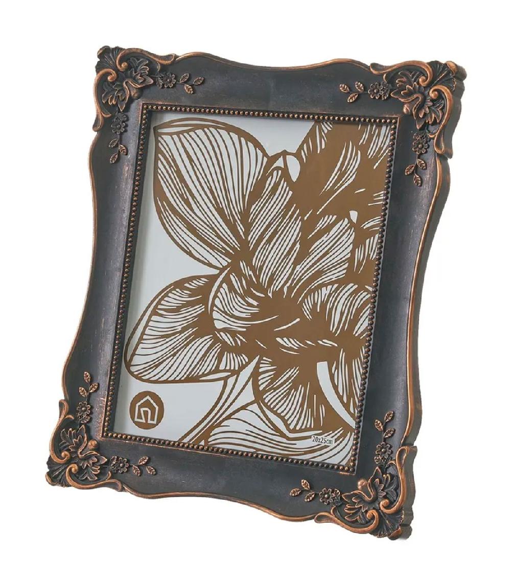 wadiga Cadre photo classique en polypropylène noir et bronze 20x25cm
