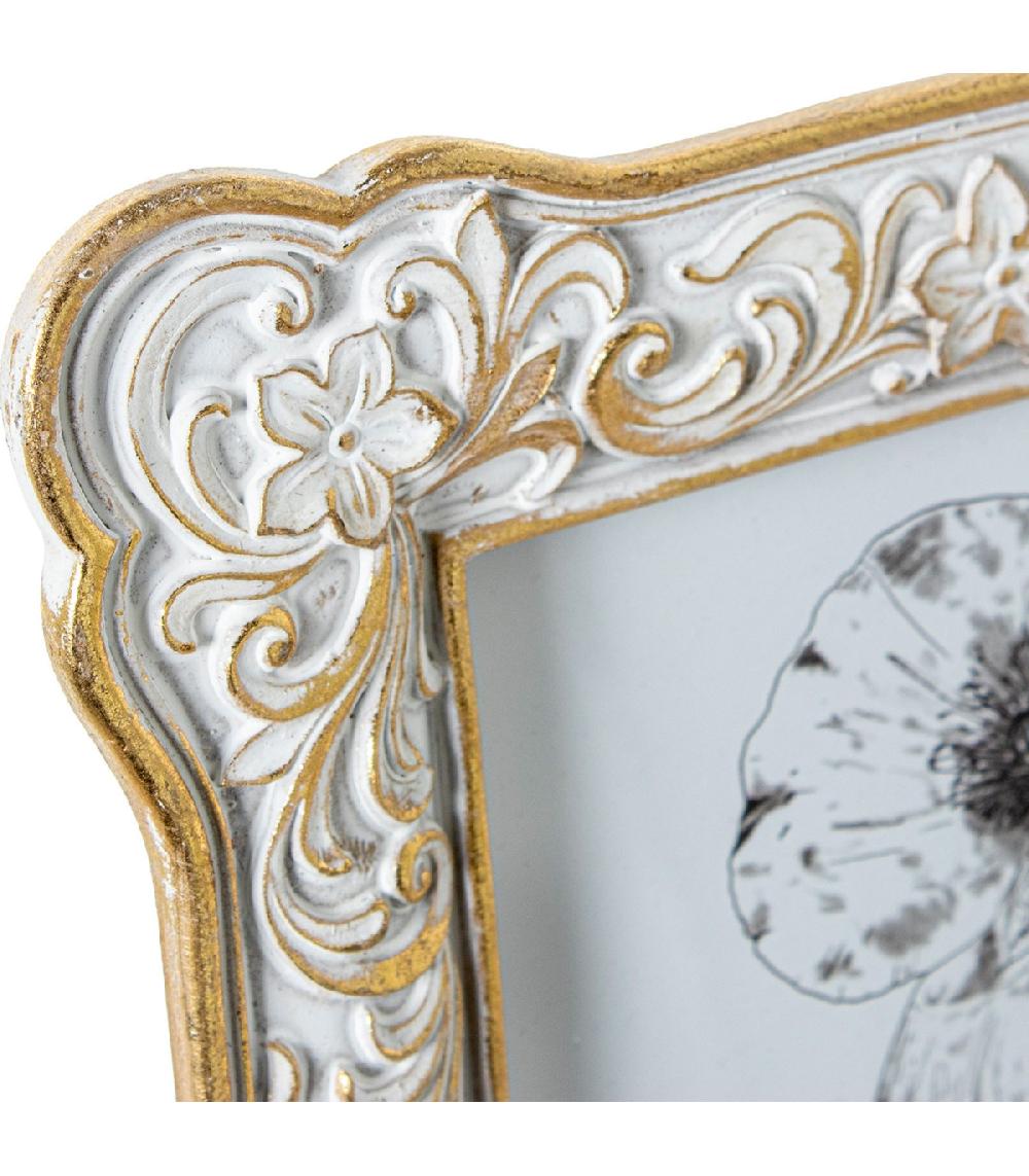 Wadiga Cadre Photo Classique Mural Ou à Poser Résine Doré 16.5x2x21cm