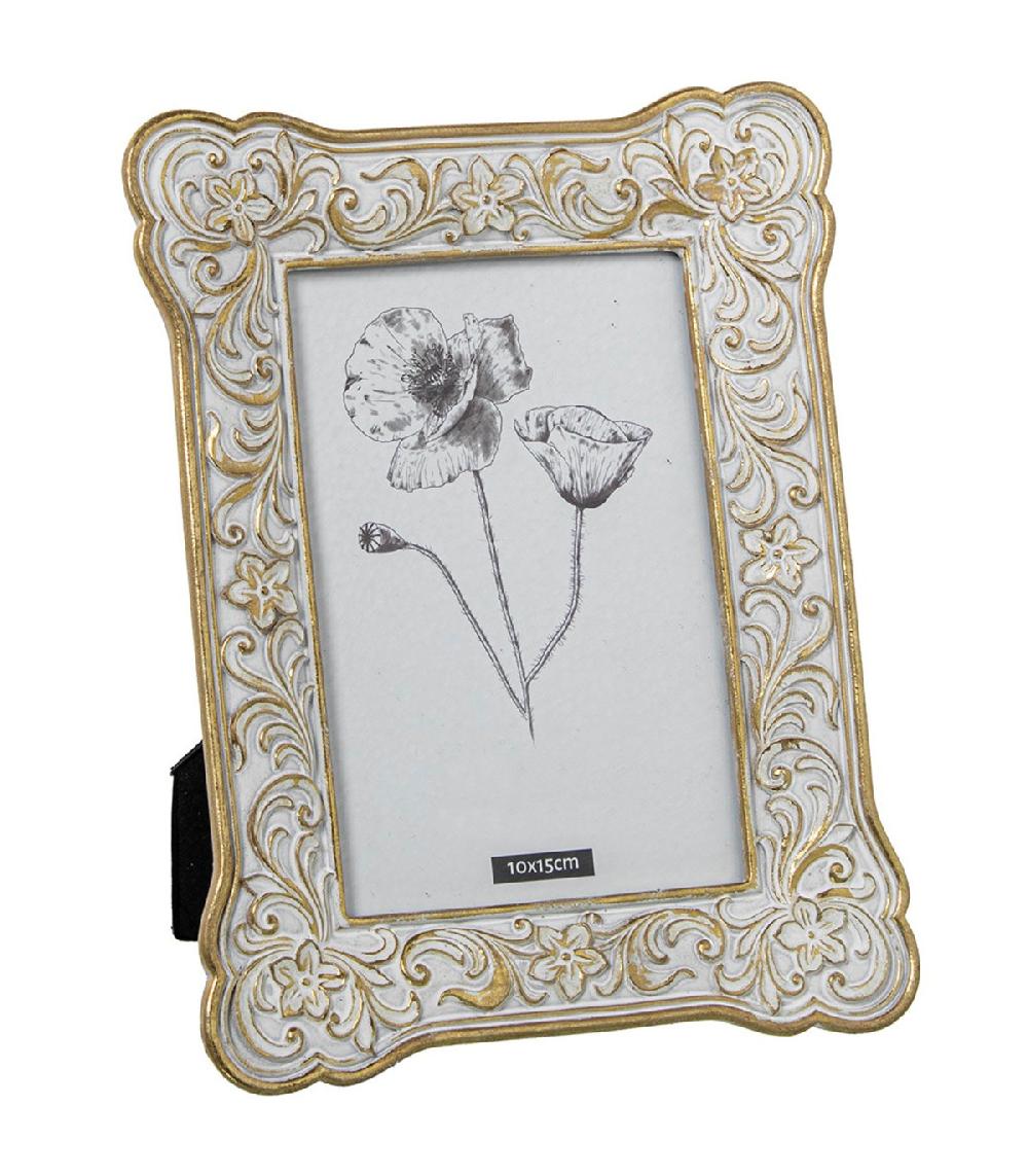 wadiga Cadre photo classique mural ou à poser résine doré 16.5x2x21cm