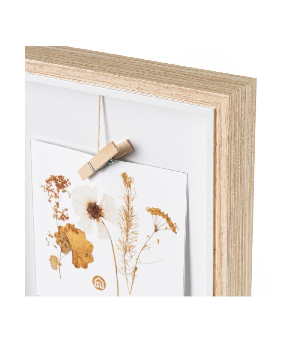 Wadiga Cadre Photo Multiple Mural En Bois 18x3x60cm