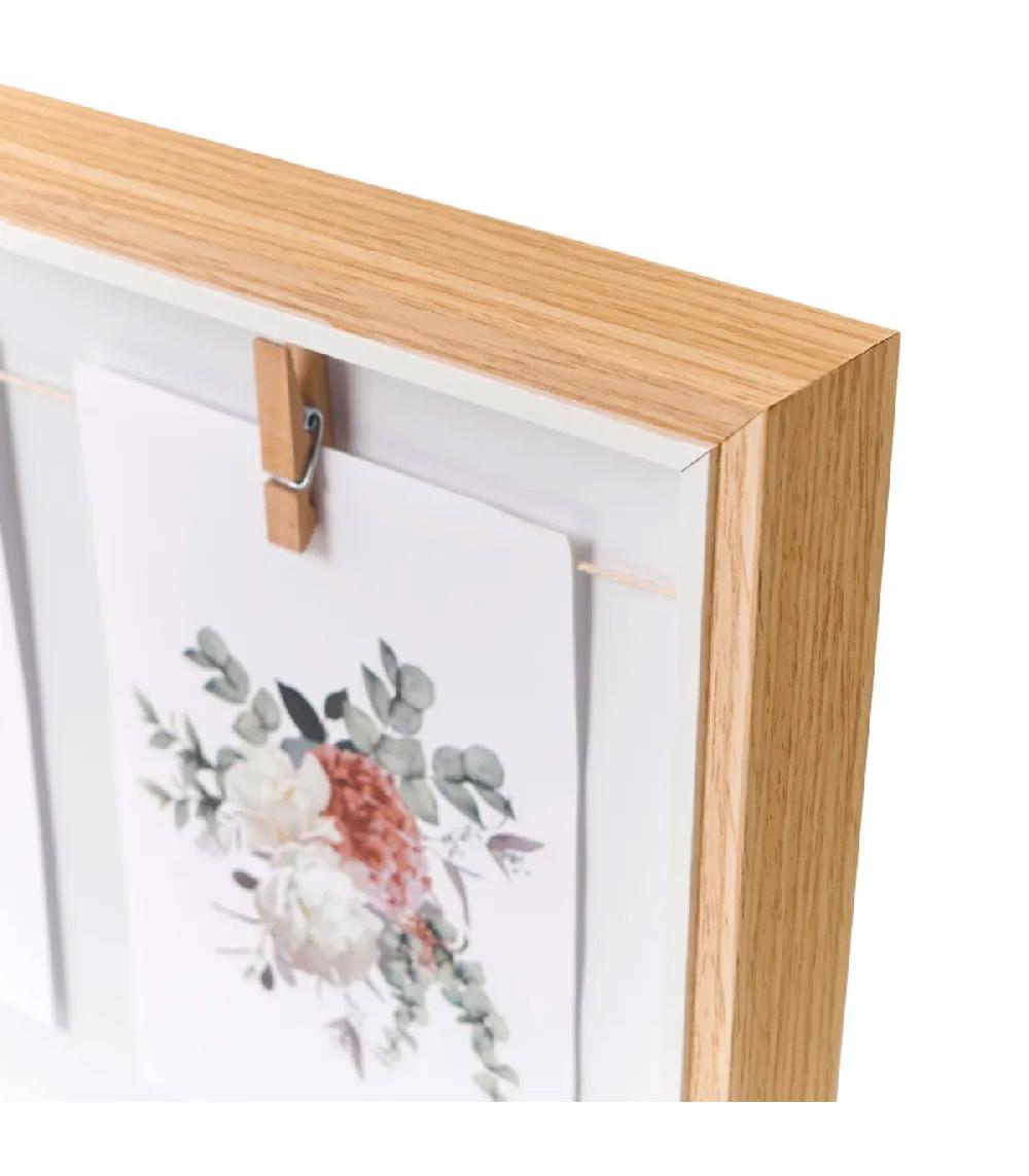 Wadiga Cadre Photo Multiple Mural En Bois 43x3x24cm