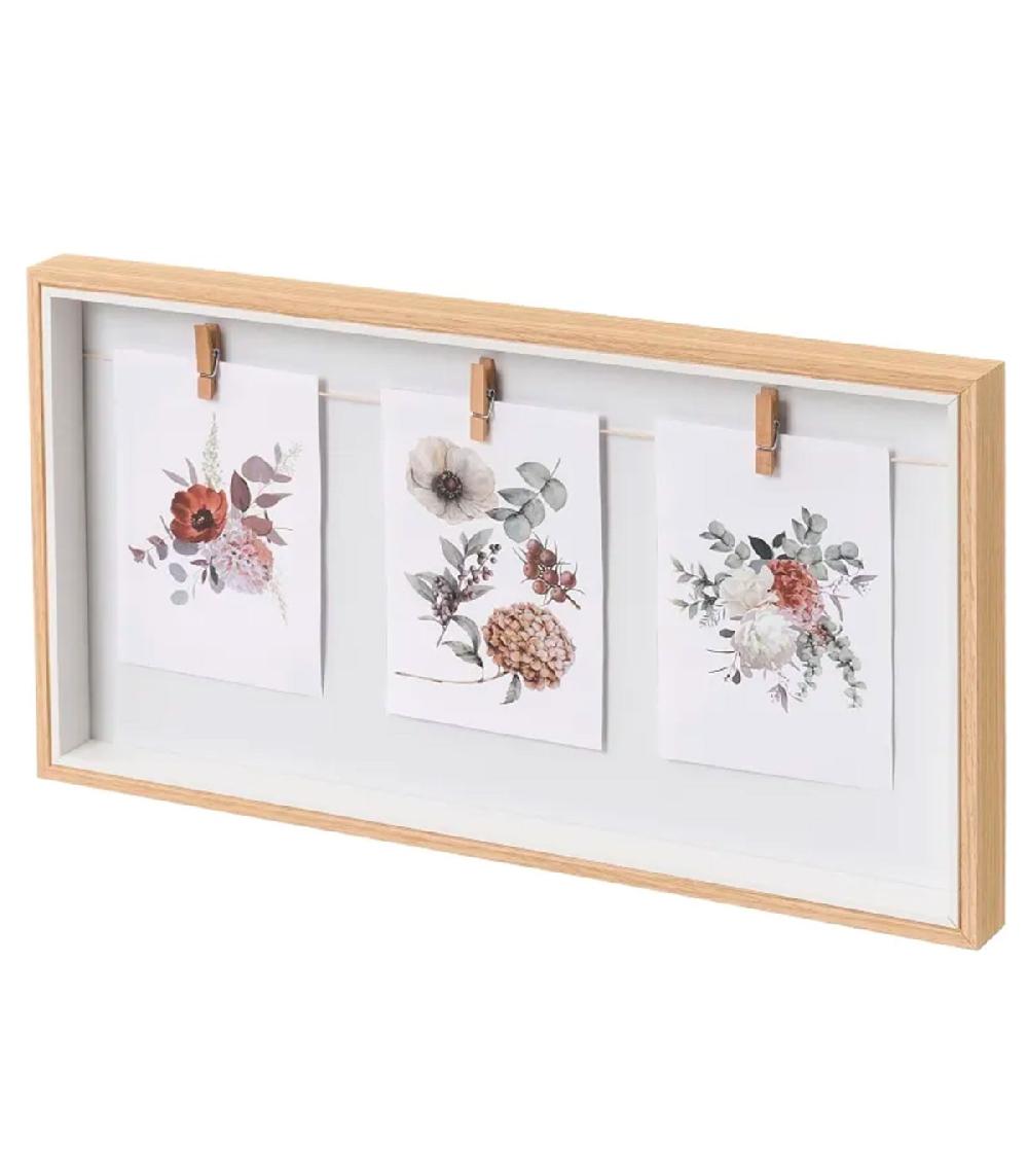 wadiga Cadre photo multiple mural en bois 43x3x24cm
