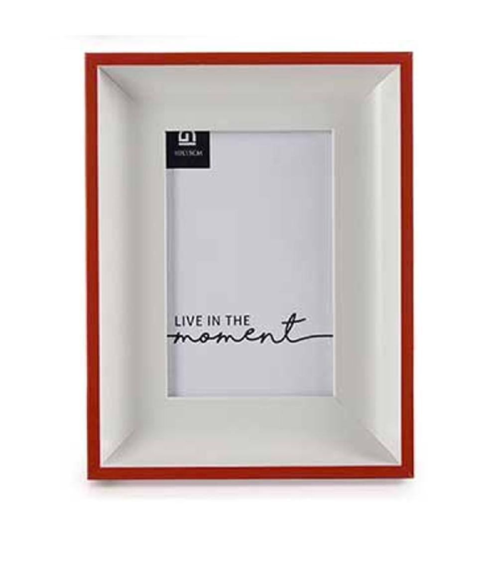 Wadiga Cadre Photo Mural Ou à Poser Blanc Et Rouge 10x15cm