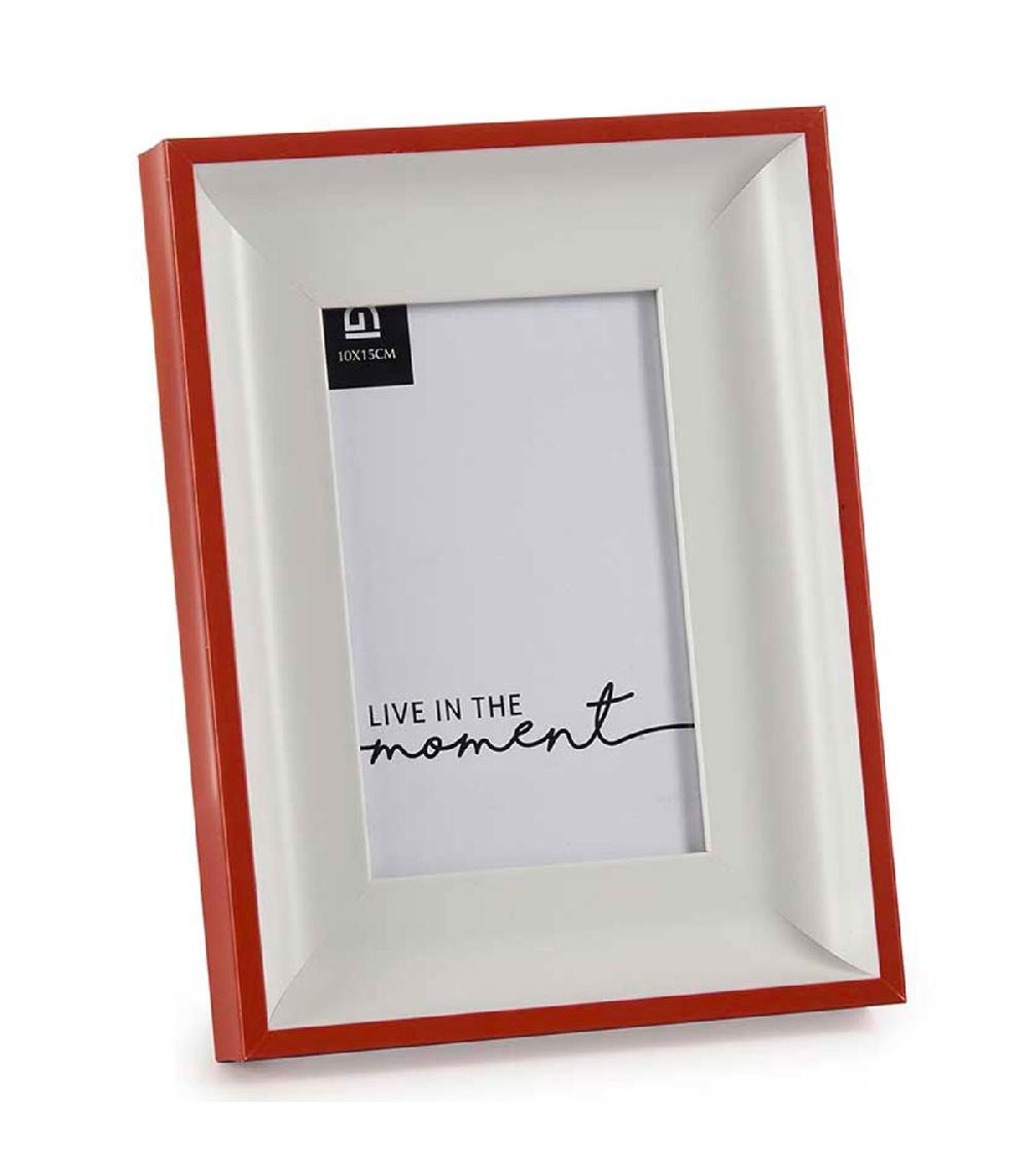 wadiga Cadre photo mural ou à poser blanc et rouge 10x15cm