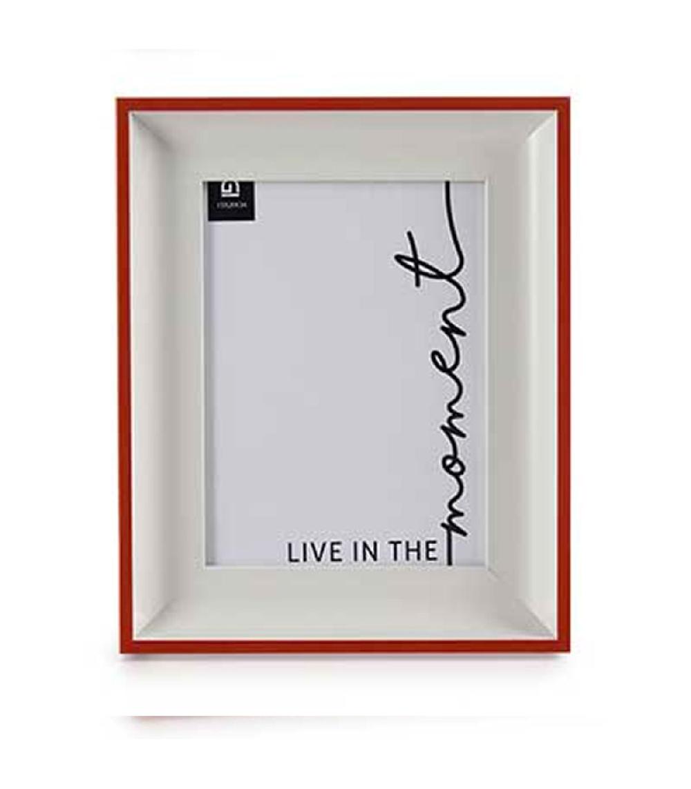 Wadiga Cadre Photo Mural Ou à Poser Blanc Et Rouge 15x20cm