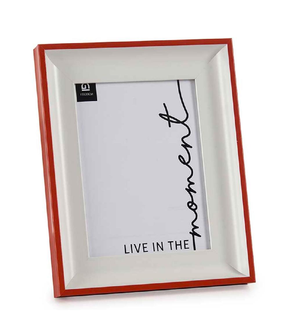 wadiga Cadre photo mural ou à poser blanc et rouge 15x20cm