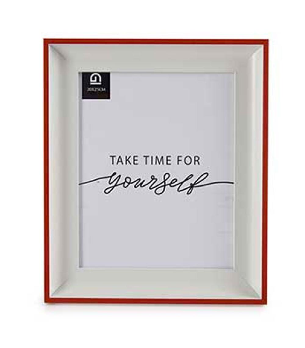 Wadiga Cadre Photo Mural Ou à Poser Blanc Et Rouge 20x25cm