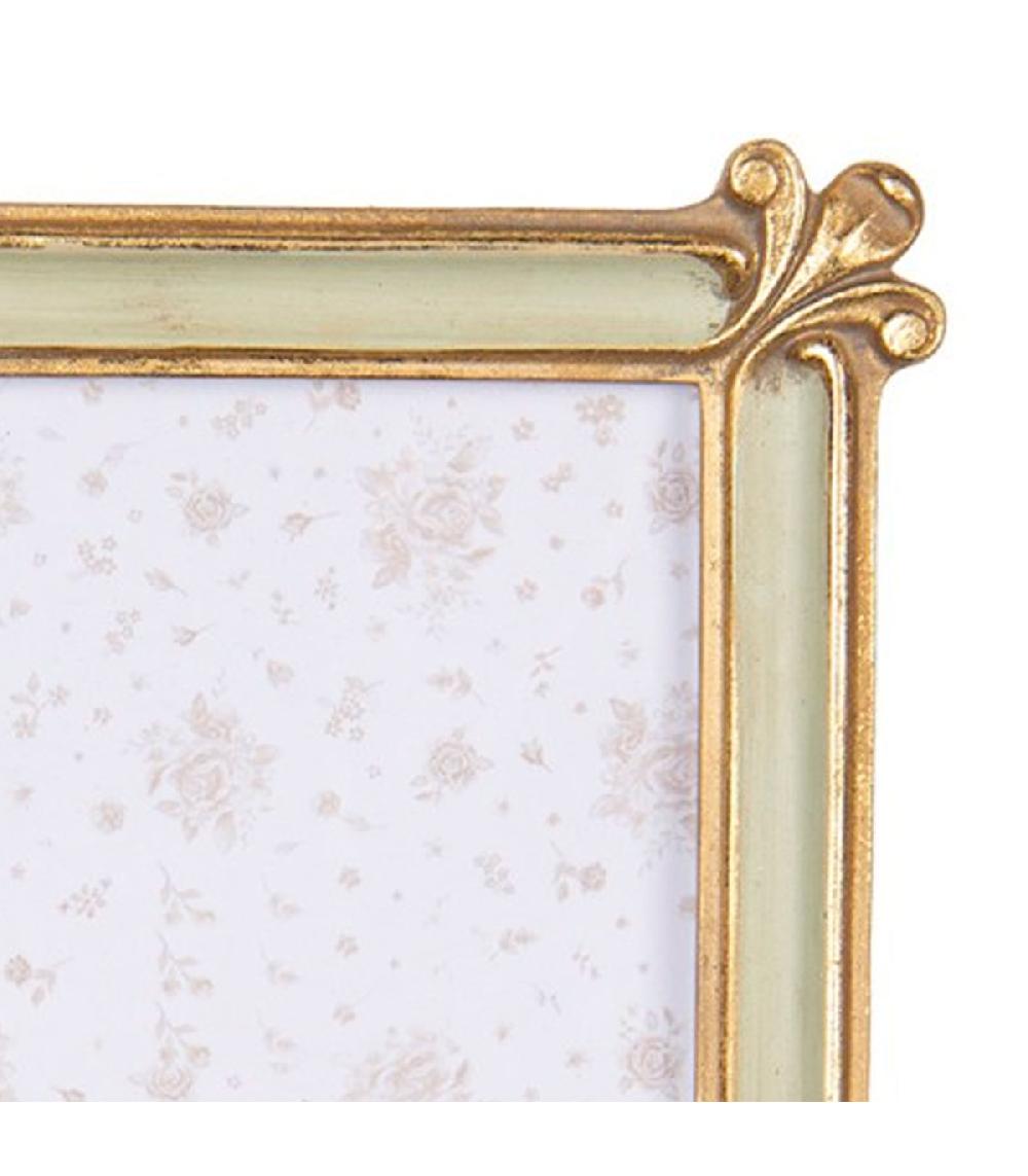 wadiga Cadre photo mural ou à poser en résine dorée 15x2x20cm