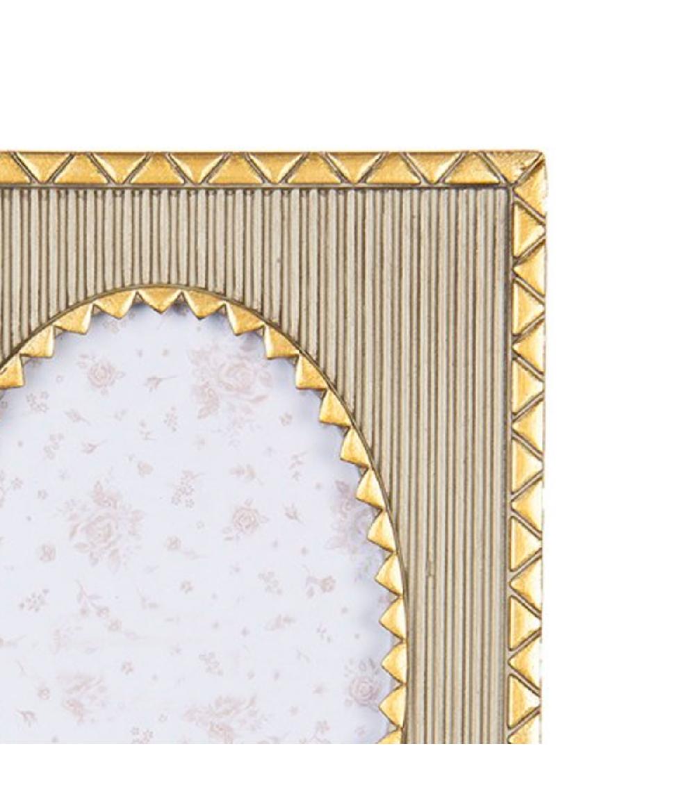 wadiga Cadre photo mural ou à poser en résine dorée 16x2x21cm