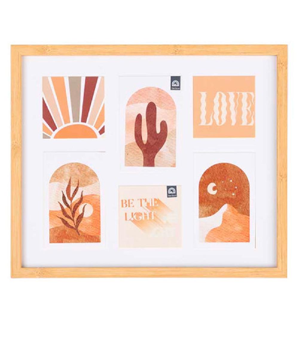 wadiga Cadre photo pêle-mêle bois 6 photos 40x2x34cm