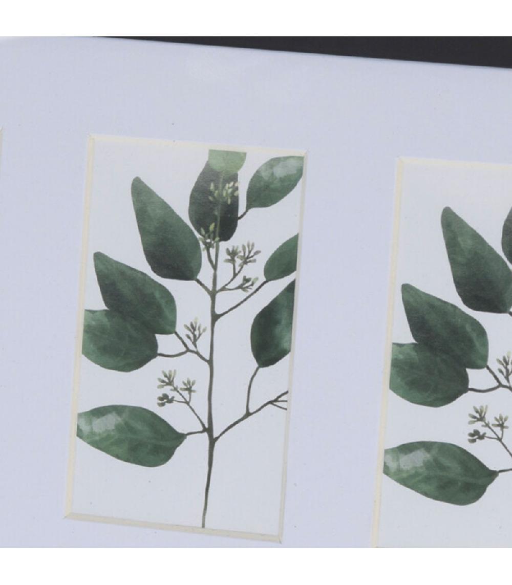 Wadiga Cadre Photo Triple à Poser En Métal Noir Et Verre 22x12x1cm