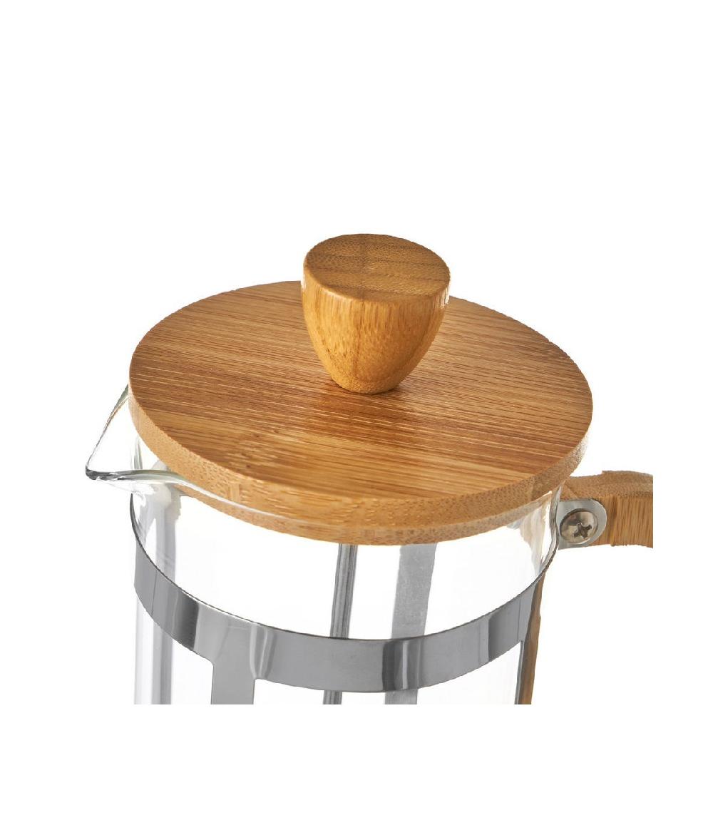 Wadiga Cafetière à Piston En Verre Transparent Et Bambou - 600ml
