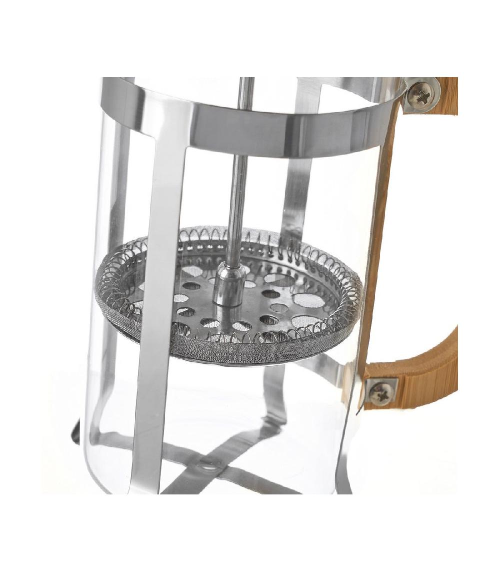 Wadiga Cafetière à Piston En Verre Transparent Et Bambou - 600ml