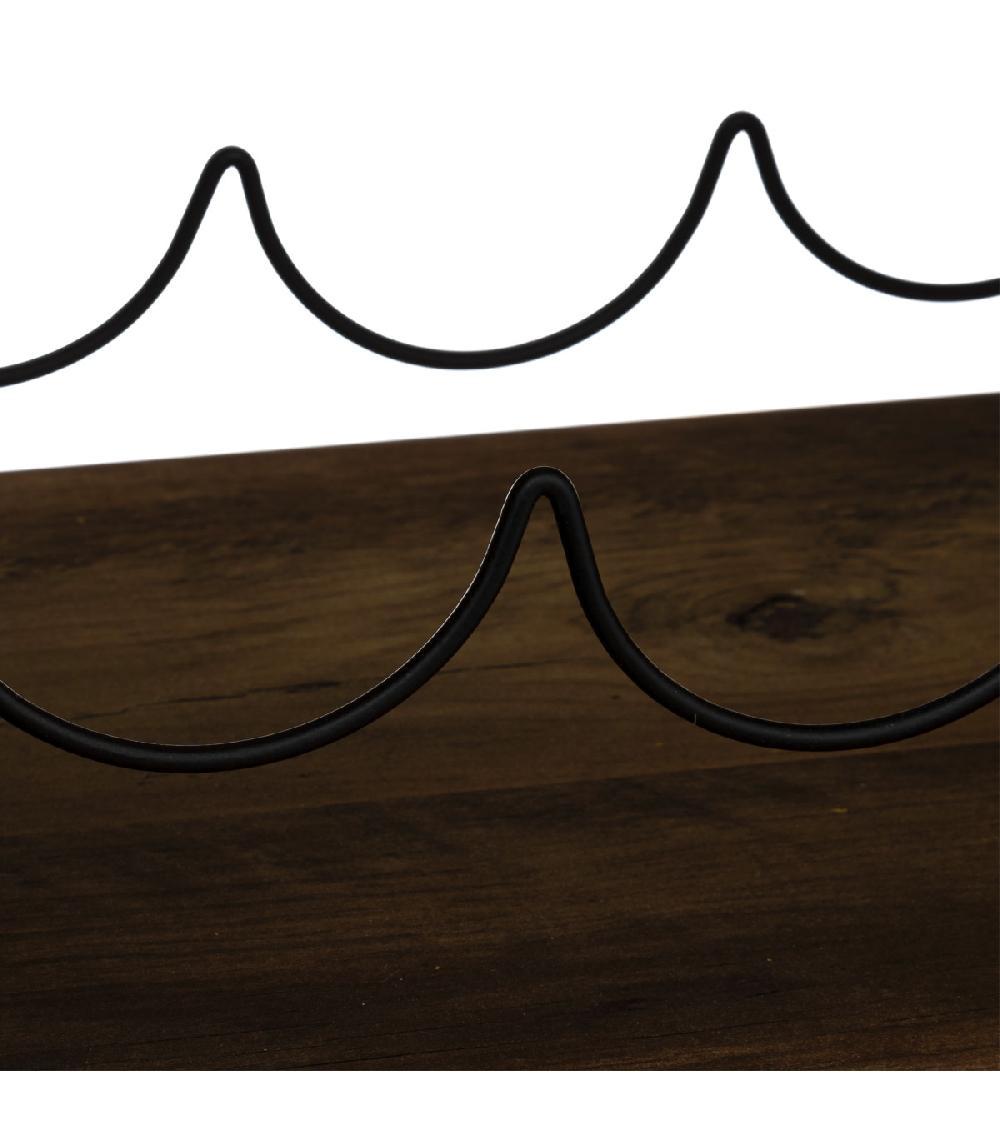 Wadiga Caisson Porte Bouteilles Bois Et Métal Noir - 31x31x31cm