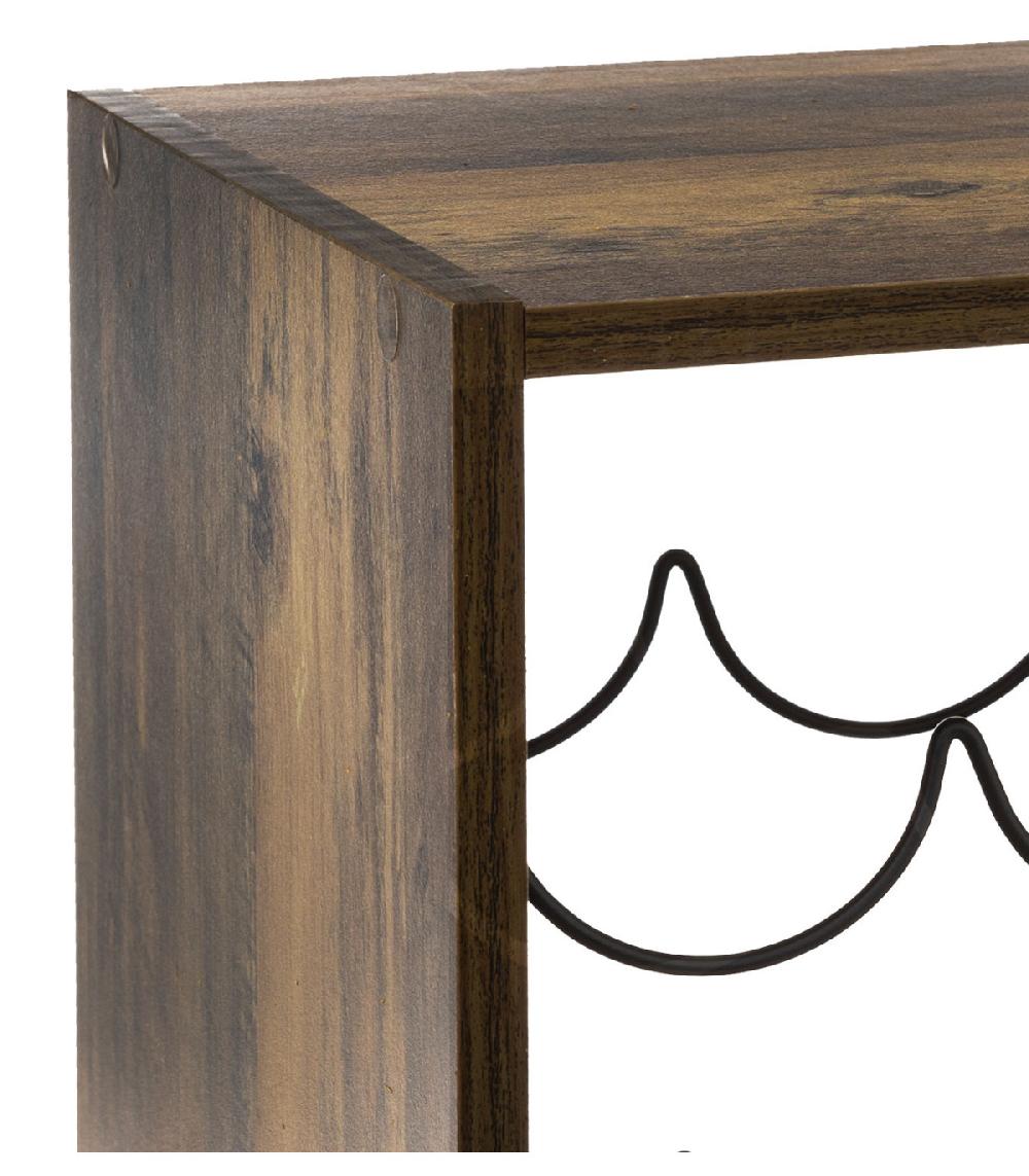 Wadiga Caisson Porte Bouteilles Bois Et Métal Noir - 31x31x31cm