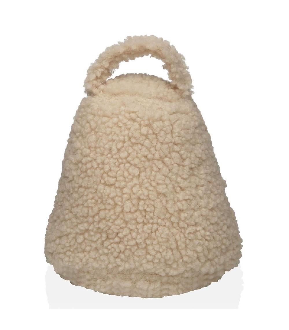 wadiga Cale-porte en tissu bouclette beige 16x16x20cm