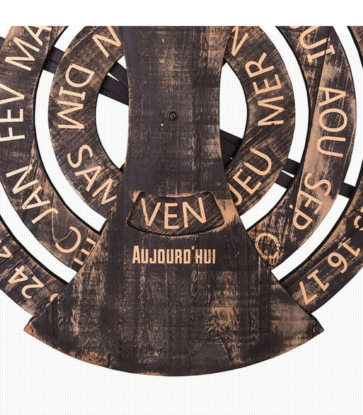 Wadiga Calendrier Perpétuel Mural En Bois 55x5x60cm