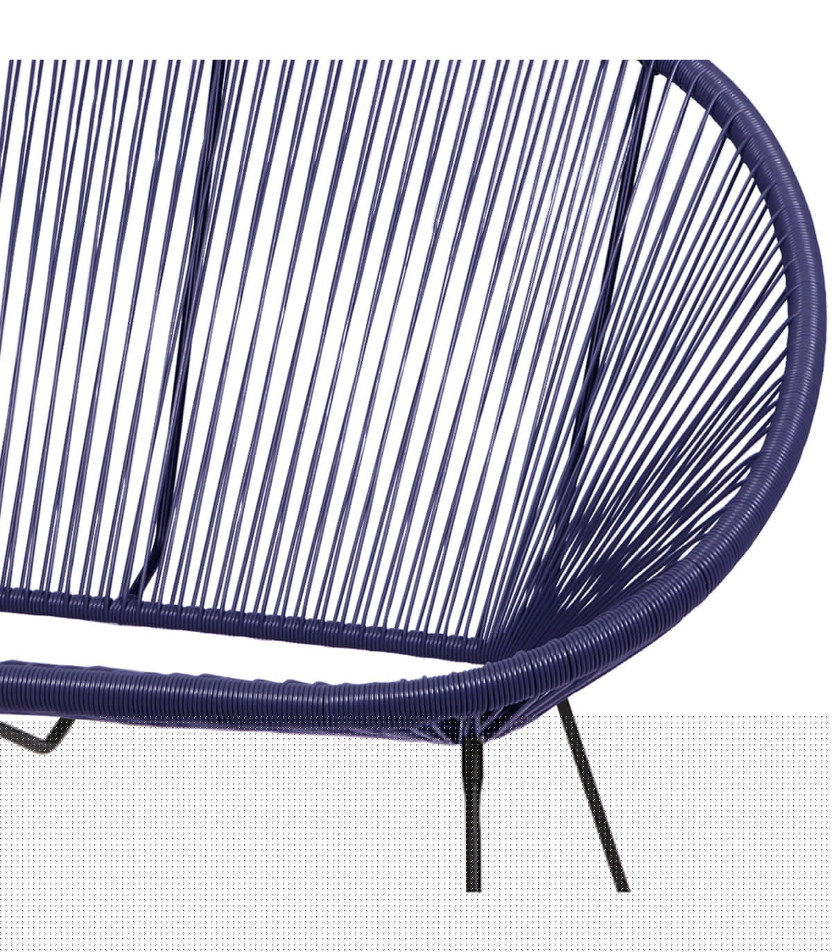 Wadiga Canapé De Jardin 2 Places En Résine Bleu Strings 137x92x85cm