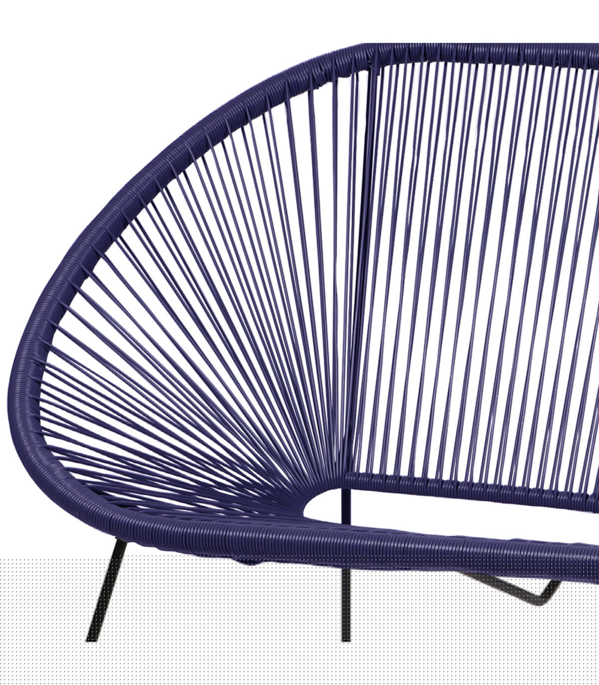 Wadiga Canapé De Jardin 2 Places En Résine Bleu Strings 137x92x85cm