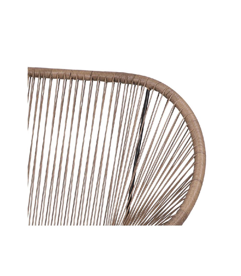 Wadiga Canapé De Jardin 2 Places En Résine Taupe Strings - 137x92x85cm
