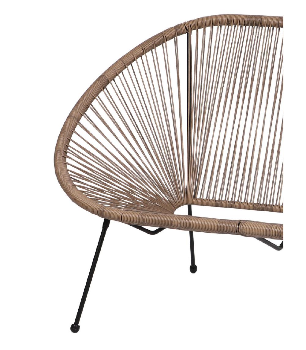 Wadiga Canapé De Jardin 2 Places En Résine Taupe Strings - 137x92x85cm