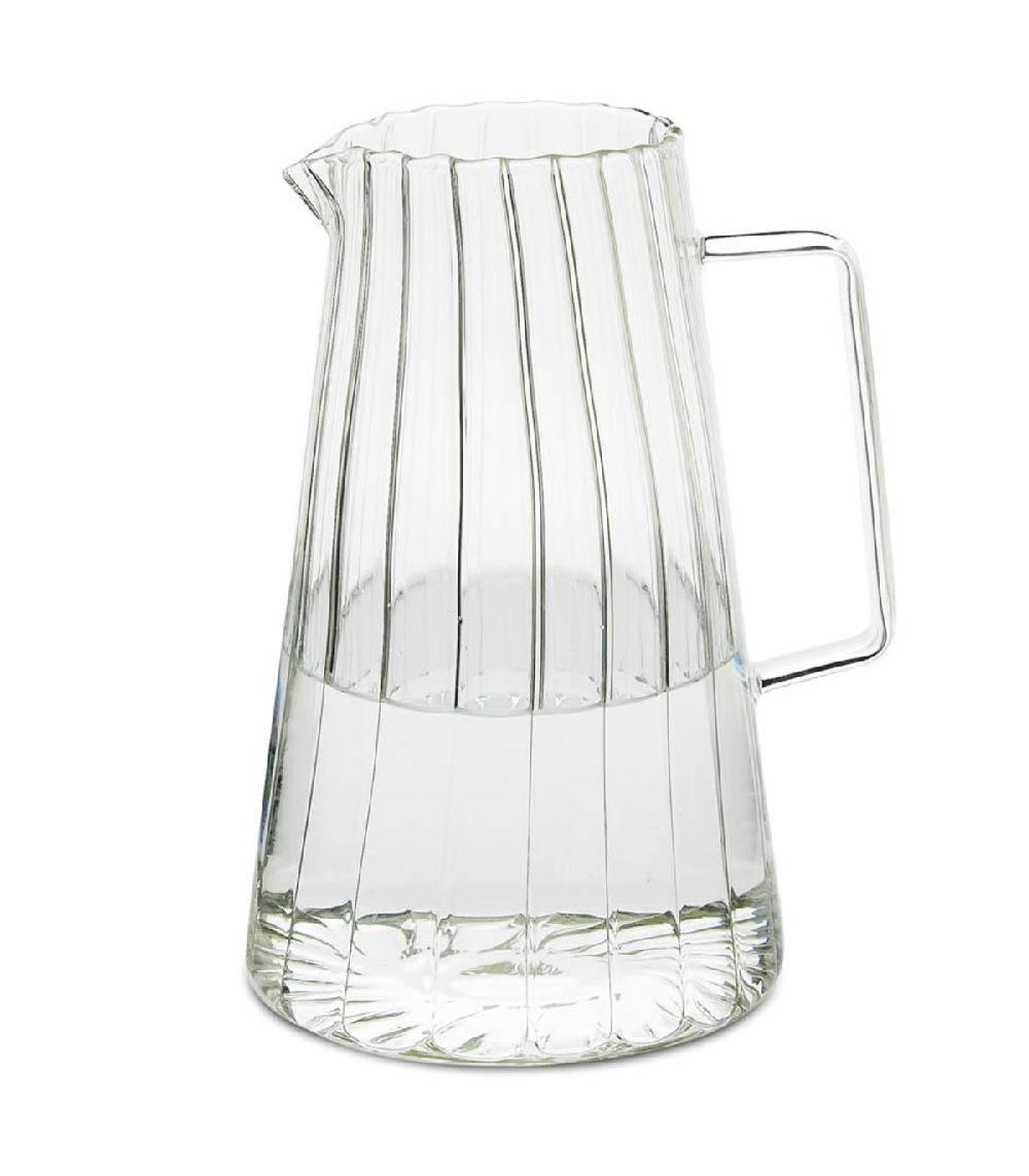 Wadiga Carafe à Eau En Verre Strié 1L 12.5x12.5x20cm