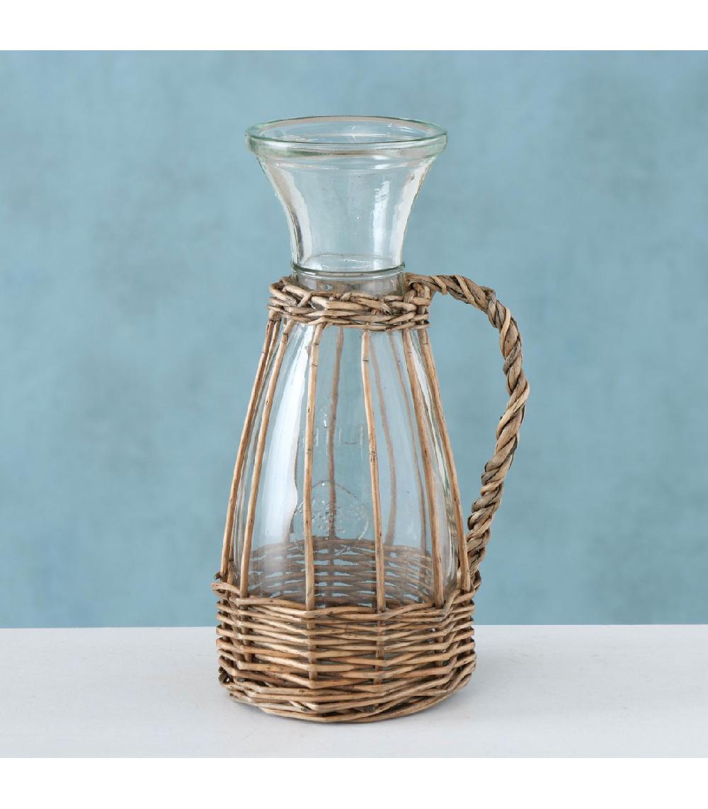 Wadiga Carafe à Eau Ou Jus De Fruits En Verre Et Bois 500ml