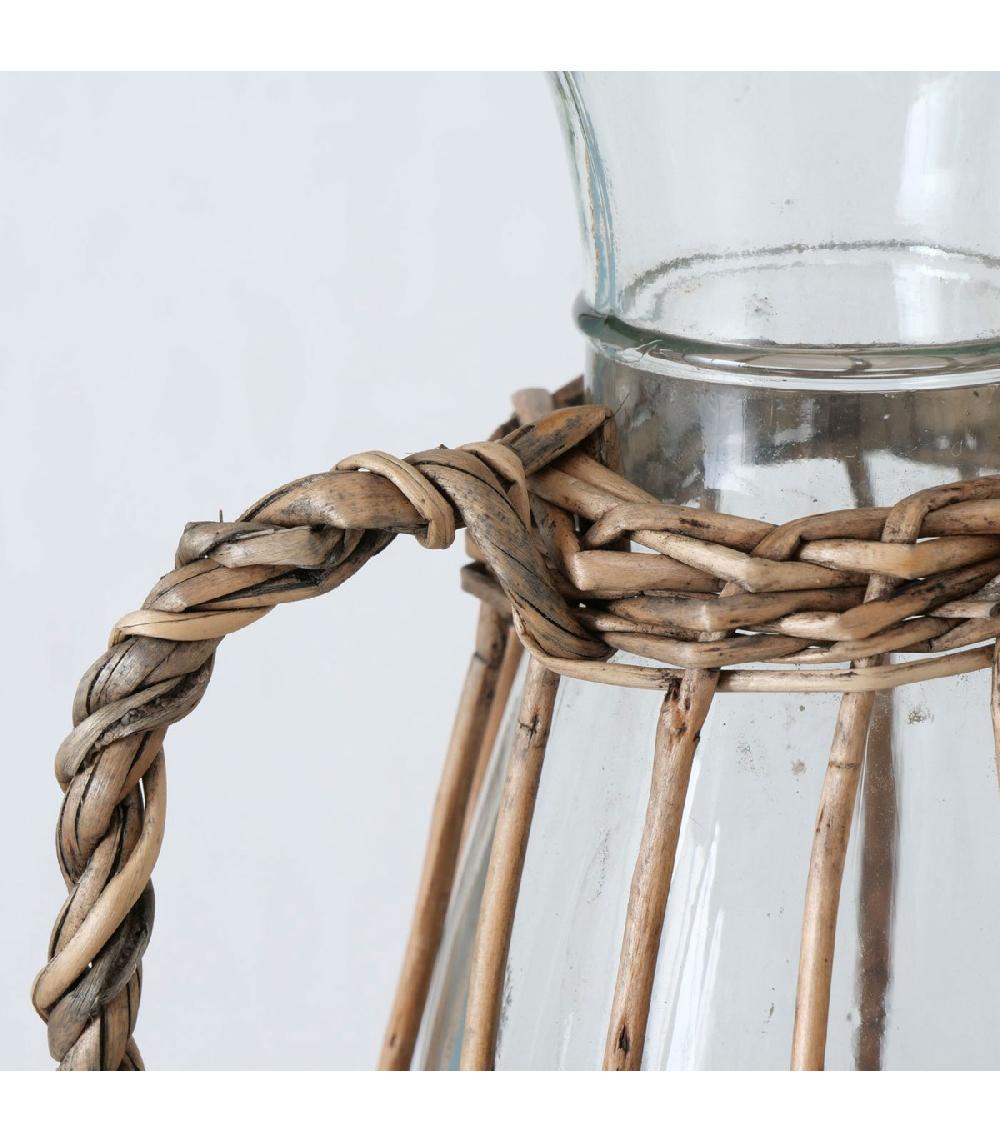 Wadiga Carafe à Eau Ou Jus De Fruits En Verre Et Bois 500ml