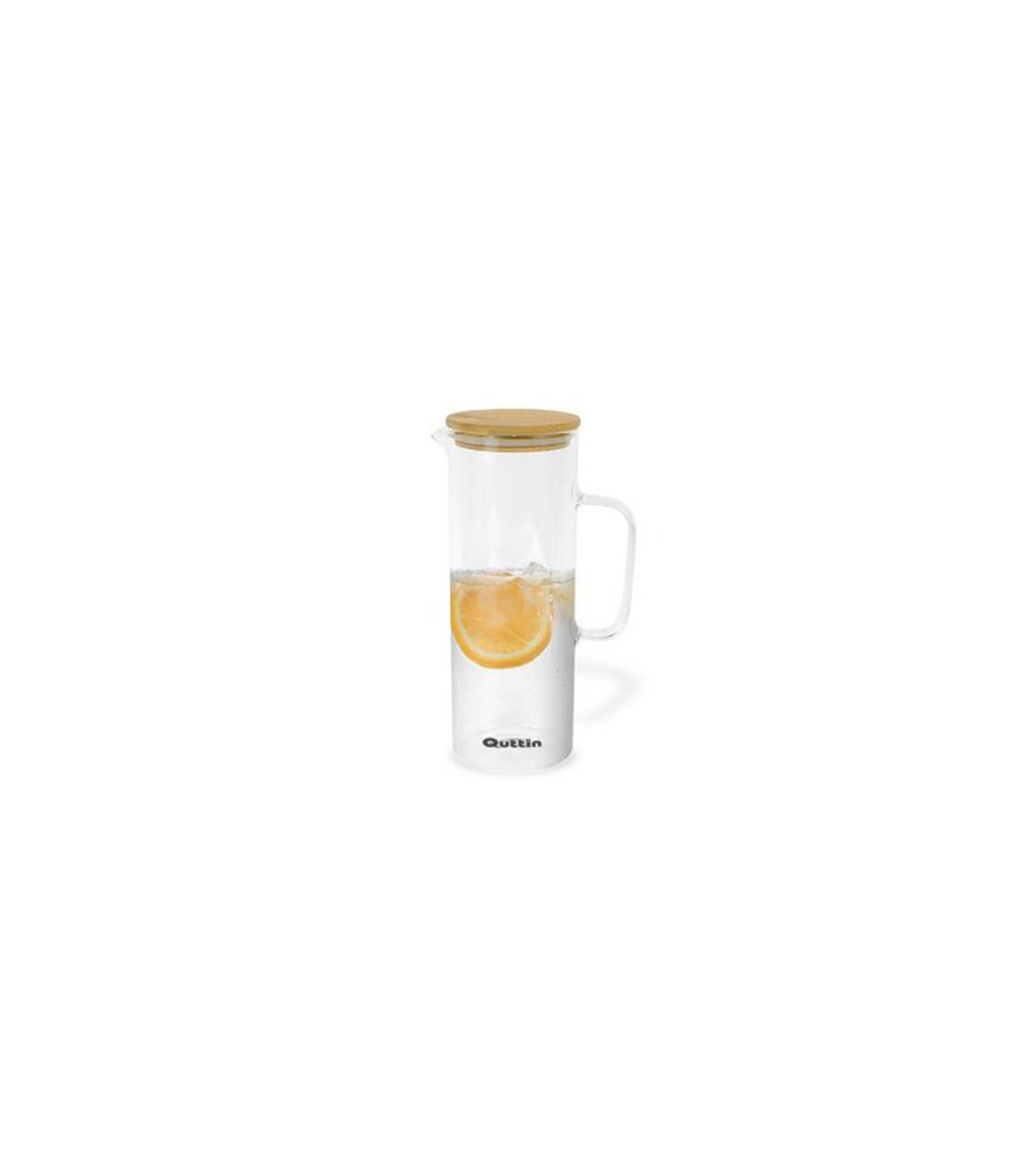 wadiga Carafe à Jus de Fruits en Verre et Bouchon Bambou - 1.5L