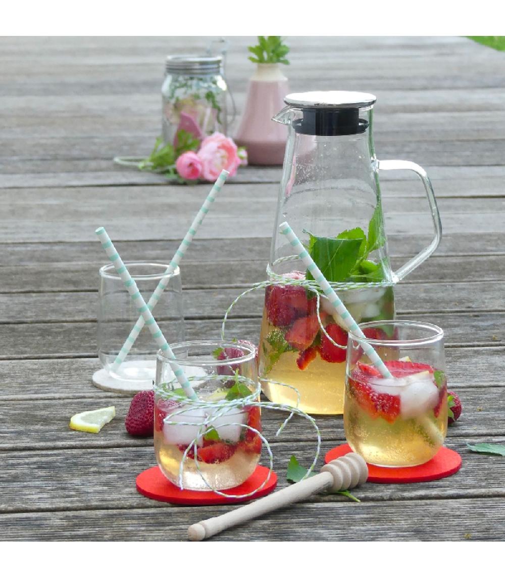 Wadiga Carafe à Jus De Fruits En Verre Et Inox 1.5l