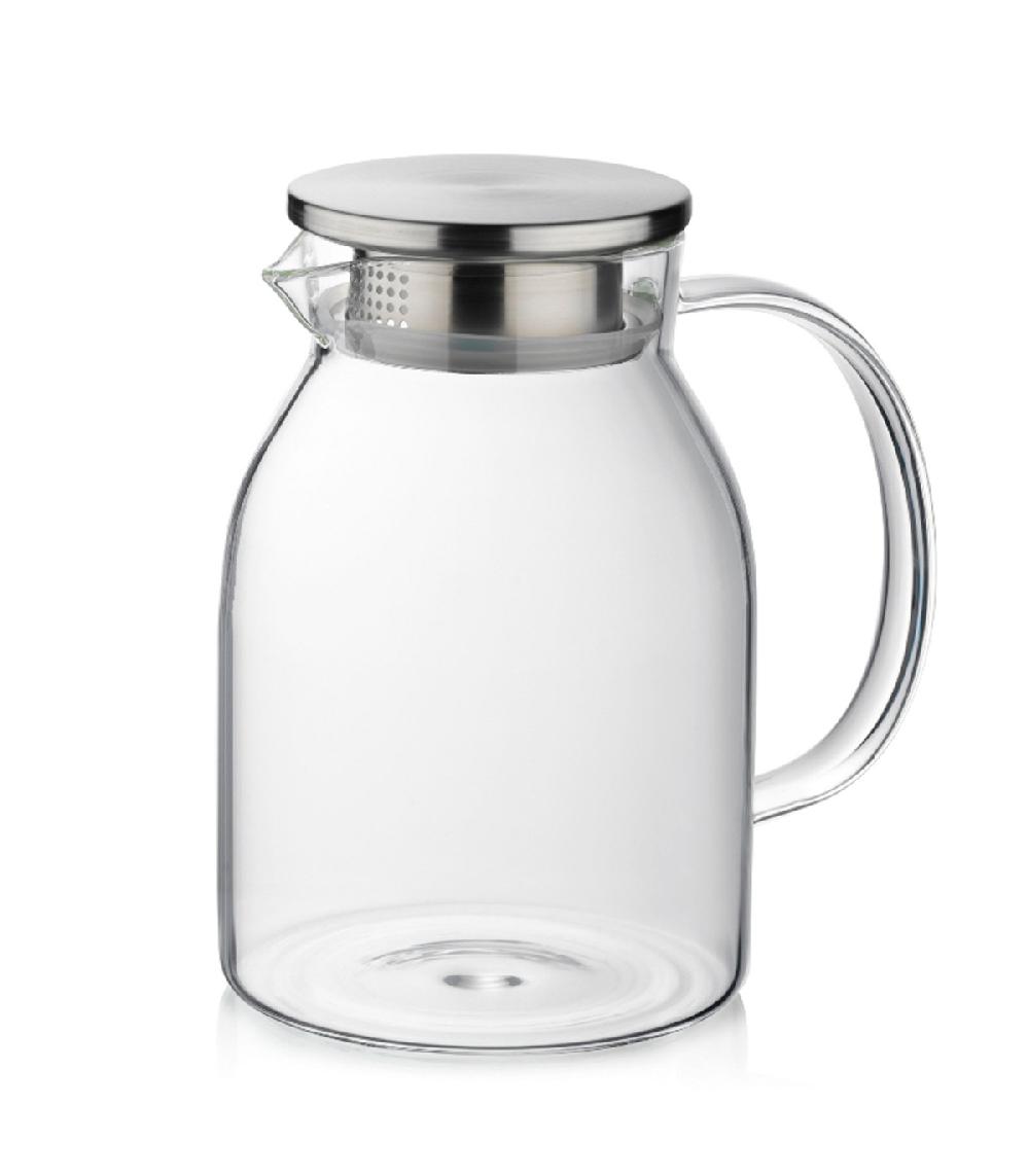 wadiga Carafe à jus de fruits en verre et inox 1.5l