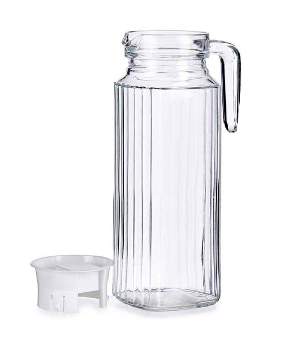 wadiga Carafe à Jus de fruits ou eau en verre et bouchon plastique 1L