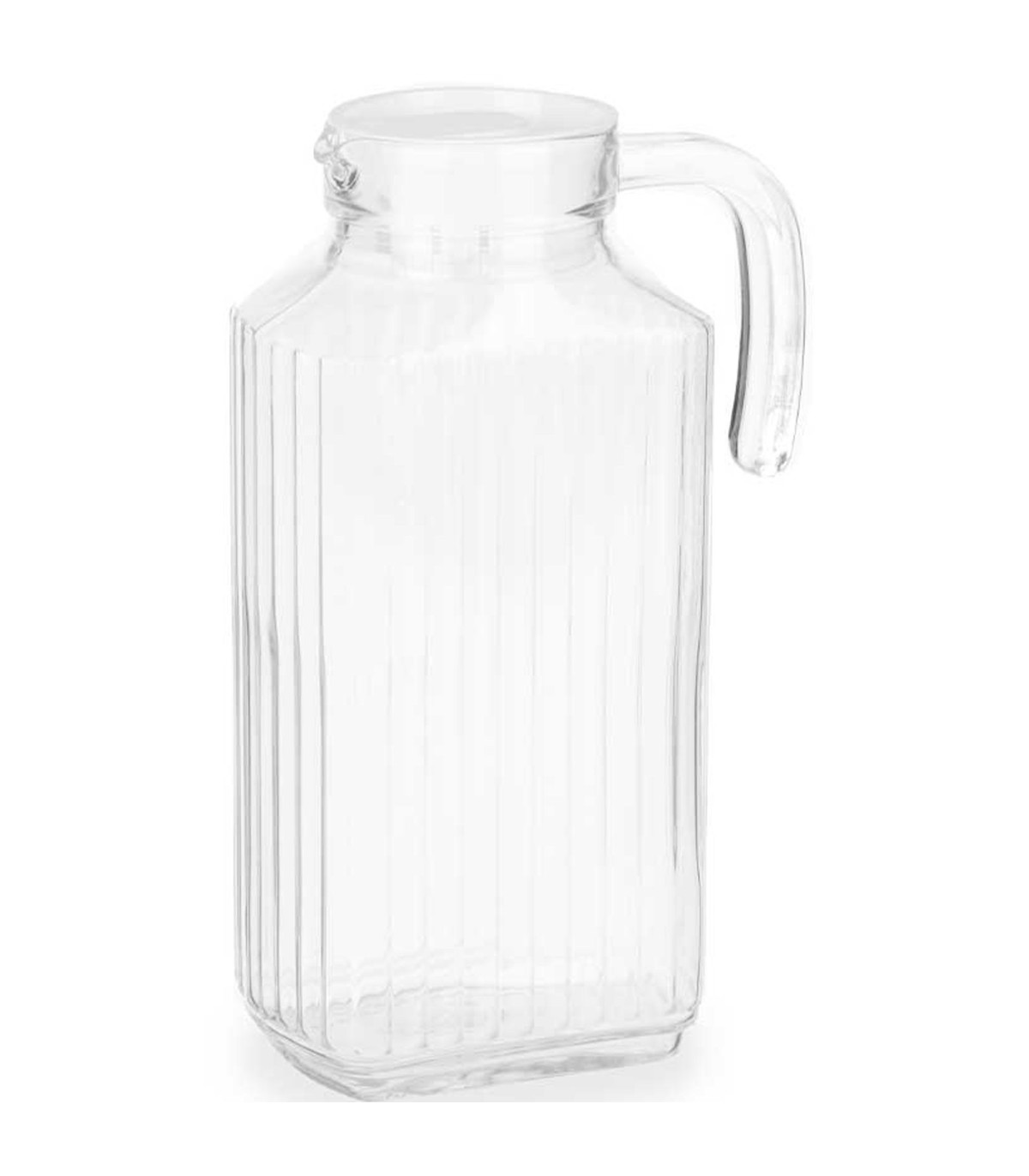 wadiga Carafe à jus de fruits ou eau en verre et bouchon plastique 1.8L