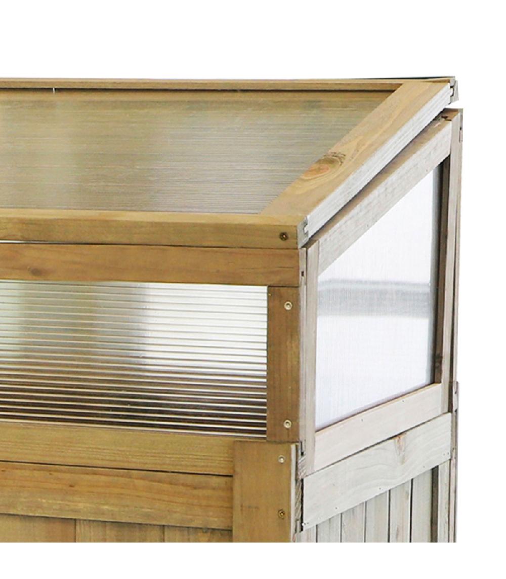 Wadiga Carré Potager Avec Serre Sur Pied En Bois 120x54x120cm