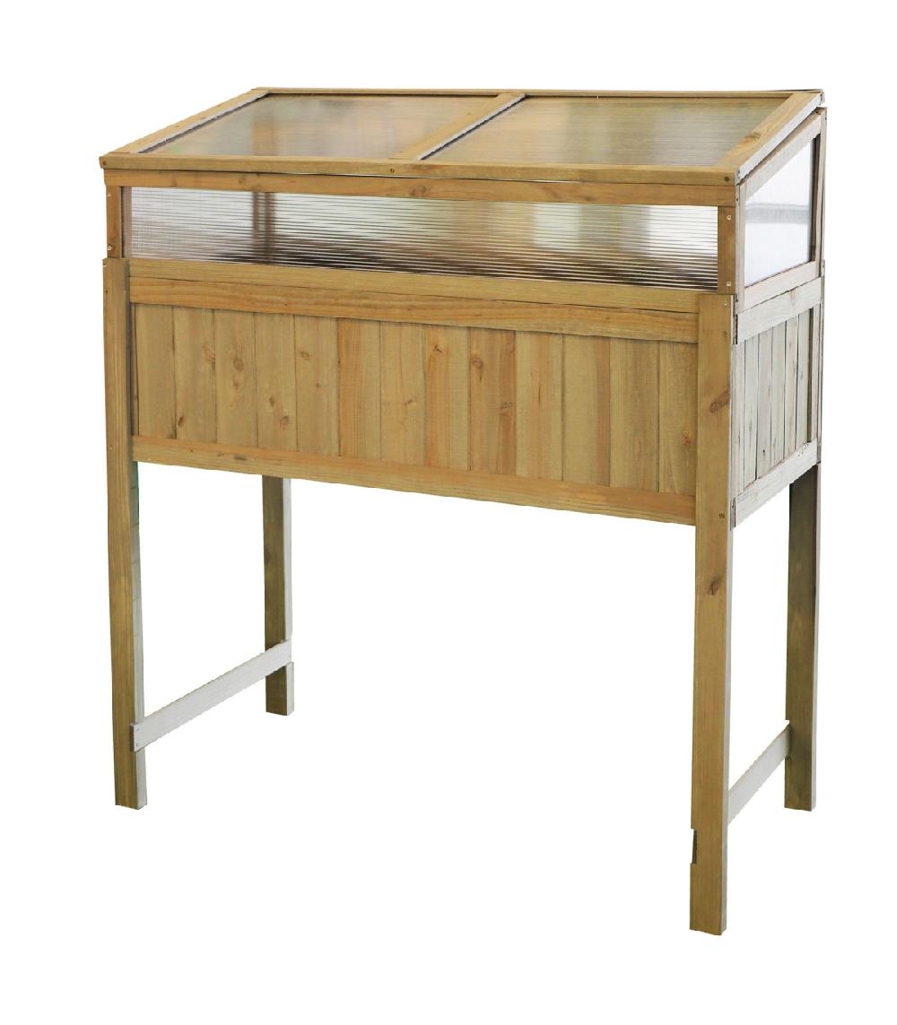 wadiga Carré potager avec serre sur pied en bois 120x54x120cm