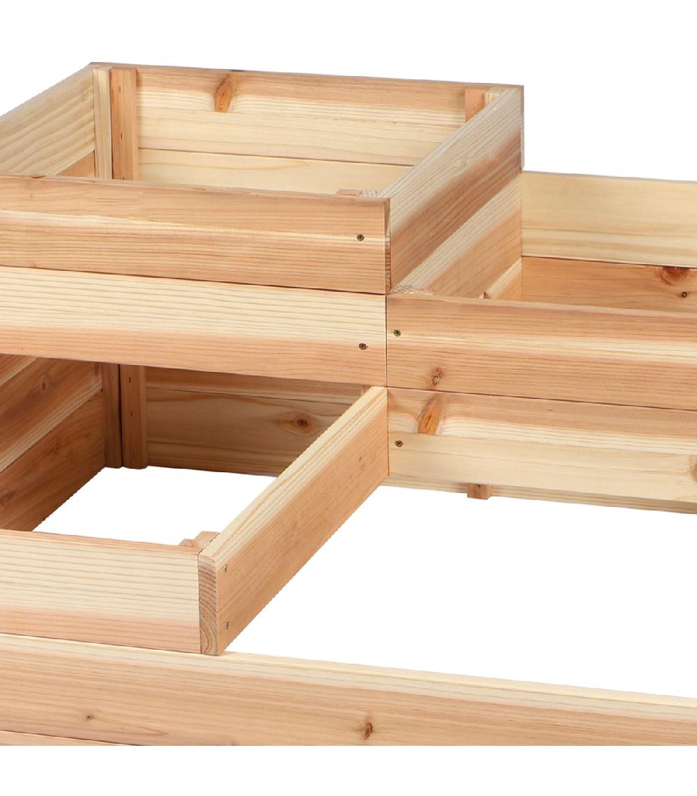 Wadiga Carré Potager En Bois 4 Niveaux 80x80x37.5cm