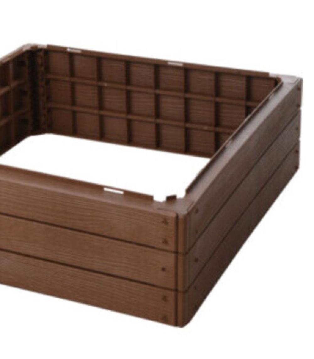 Wadiga Carré Potager En Polypropylène Marron Empilable 75.5x75.5x25cm