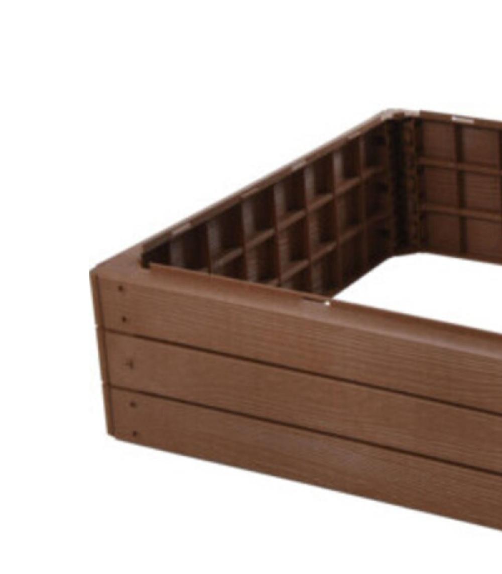 Wadiga Carré Potager En Polypropylène Marron Empilable 75.5x75.5x25cm