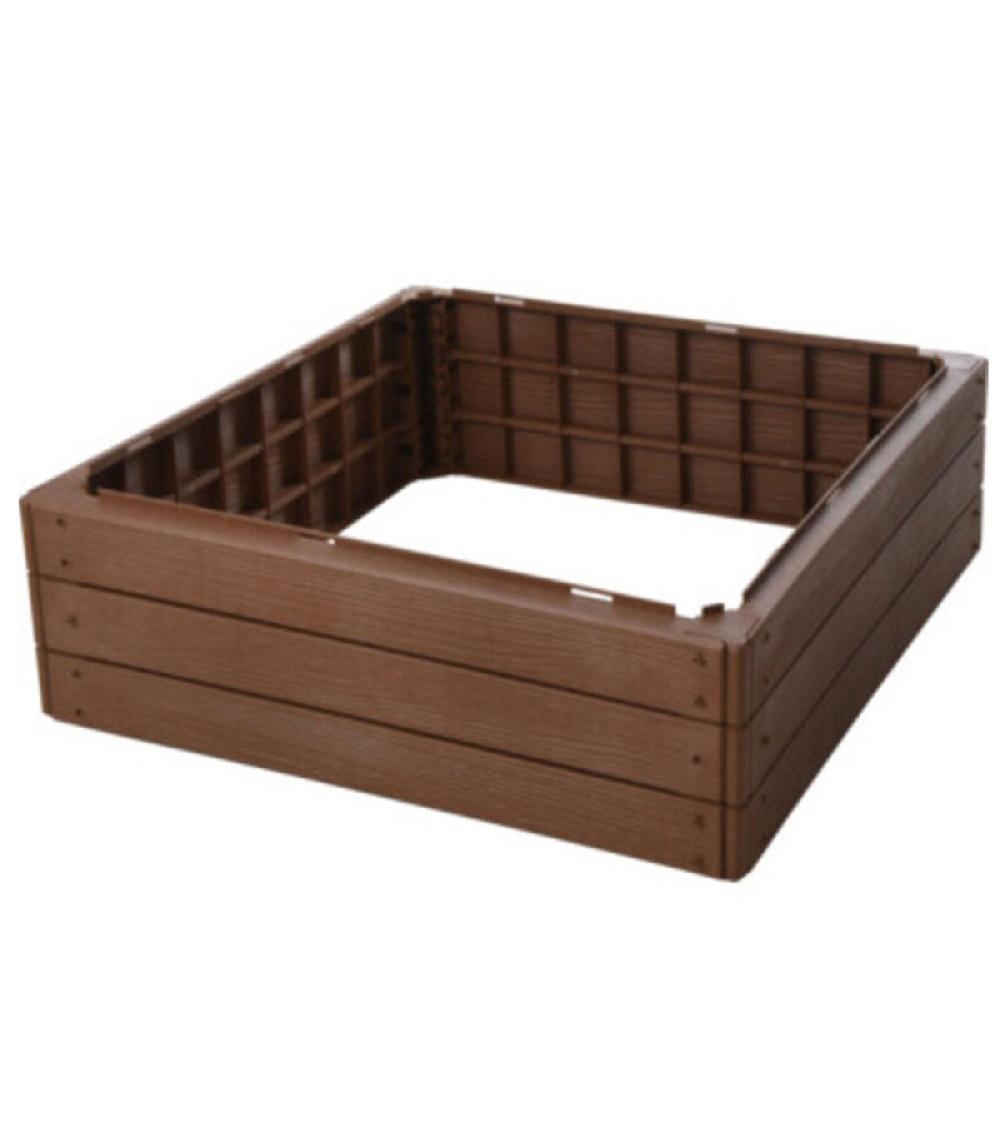 wadiga Carré potager en polypropylène marron empilable 75.5x75.5x25cm