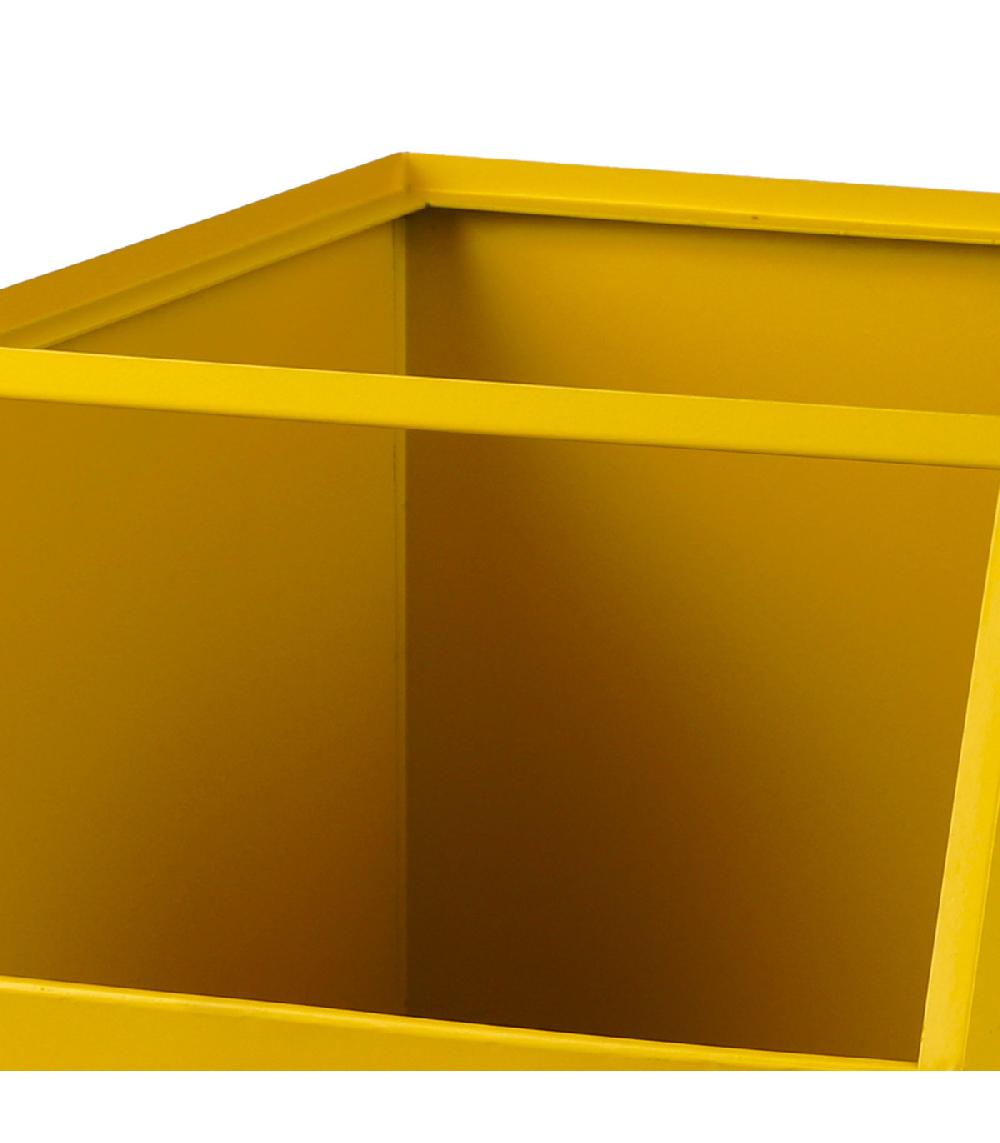 Wadiga Casier De Rangement En Métal Jaune Empilable Avec étiquette 32x23x21cm