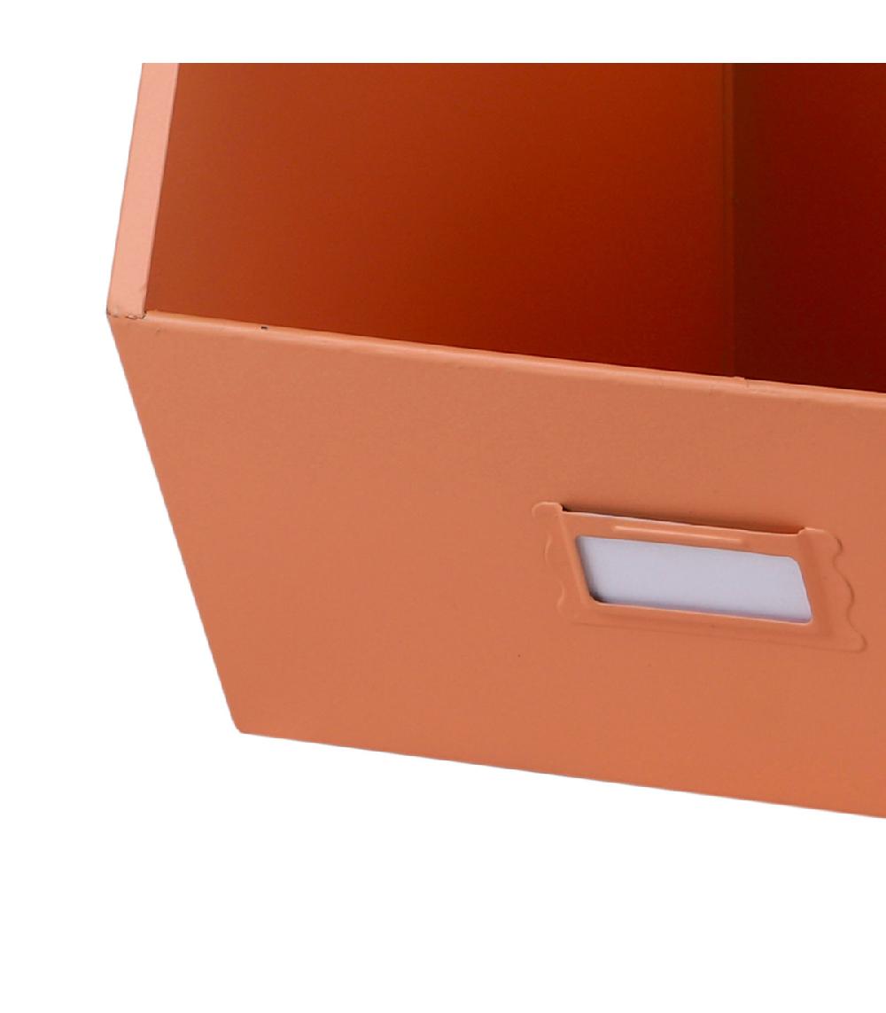 Wadiga Casier De Rangement En Métal Rose Empilable Avec étiquette 32x23x21cm