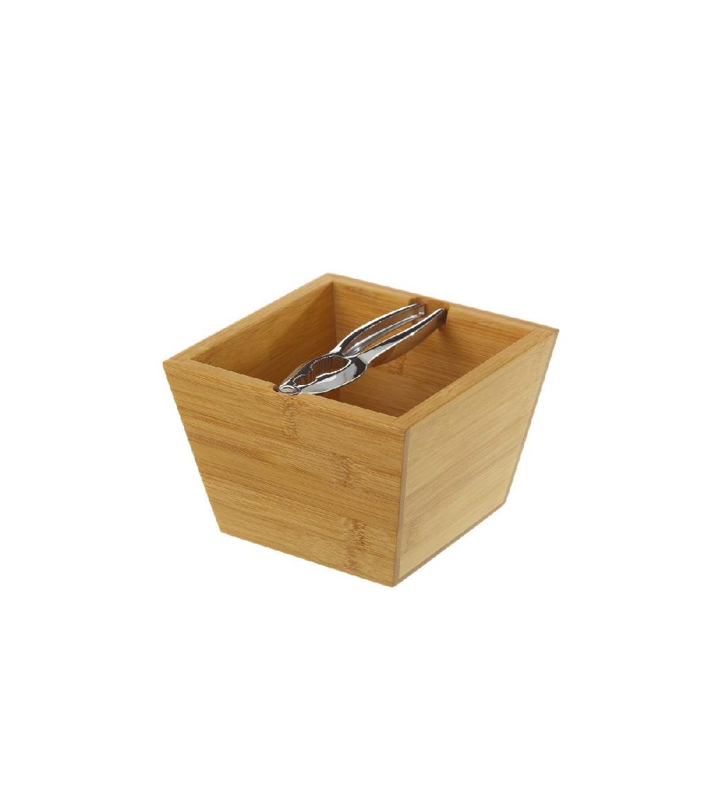 wadiga Casse-noix bambou et métal chromé - 16x16x11cm