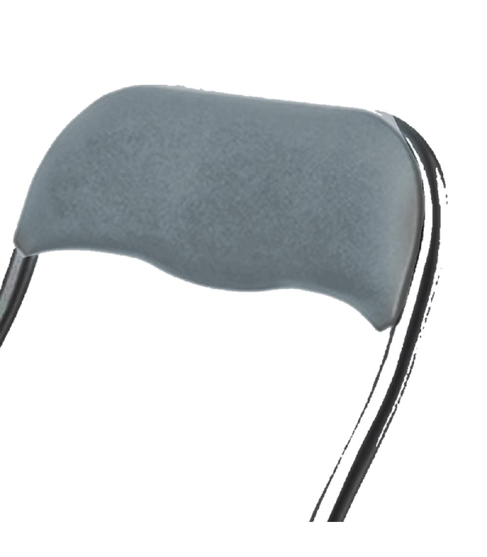 Wadiga Chaise D'appoint Pliante En Métal Et PVC Anthracite 44x48x80cm