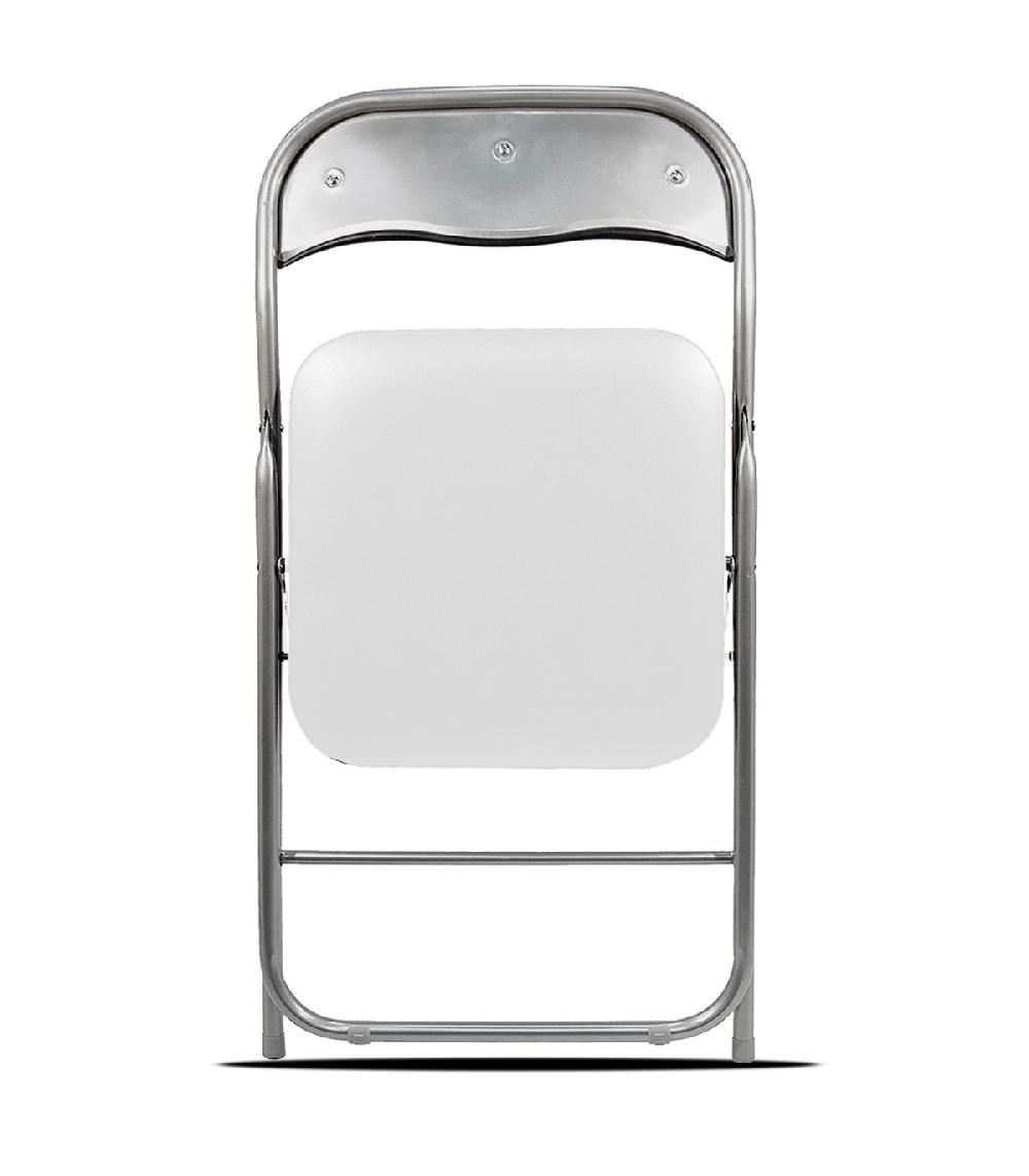 Wadiga Chaise D'appoint Pliante En Métal Et PVC Blanc 44x48x80cm