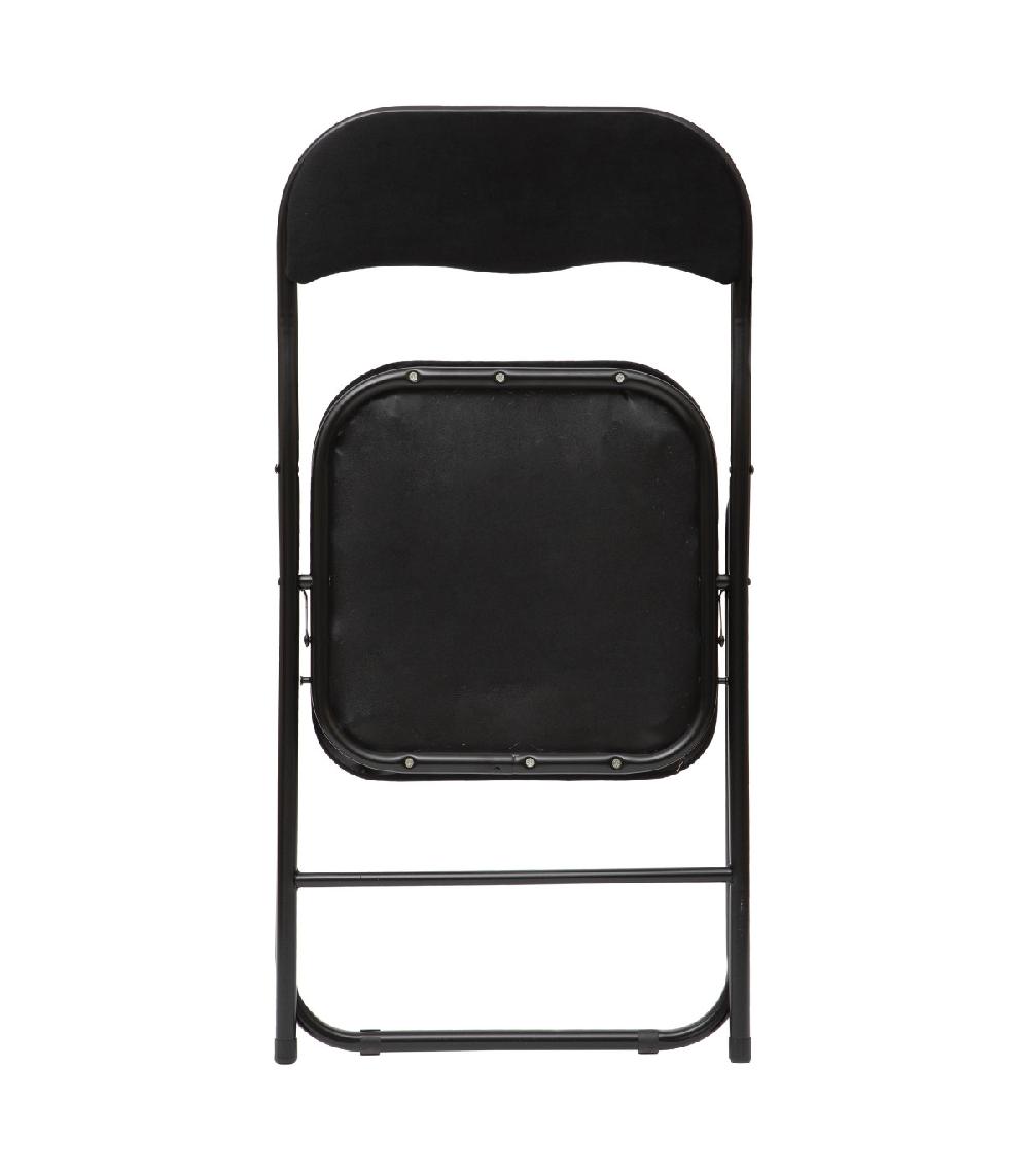 Wadiga Chaise D'appoint Pliante En Métal Noir Et Velours Noir - 44x48.5x79cm