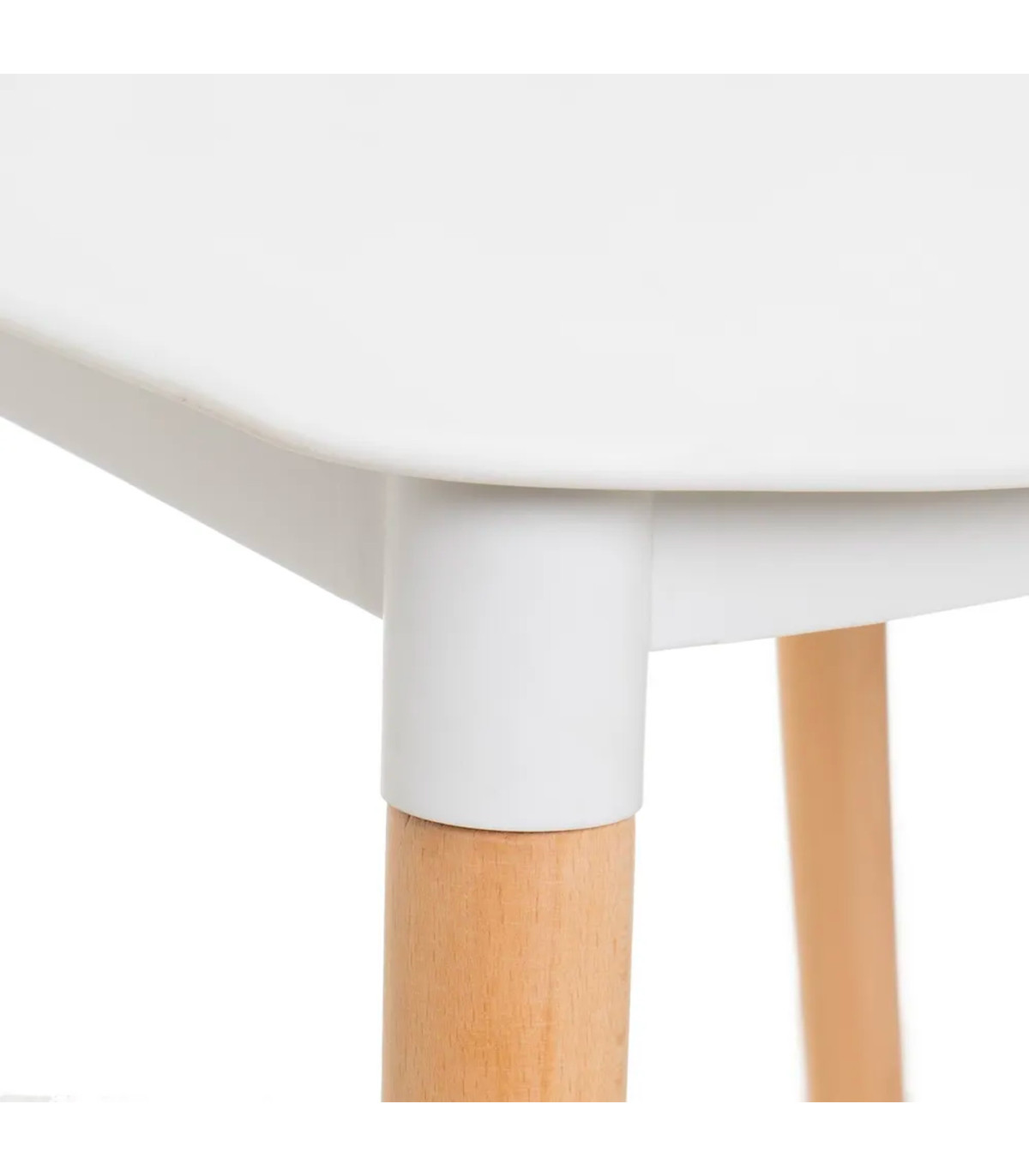 Wadiga Chaise De Cuisine Bois Et Plastique Blanc 50x52x82cm